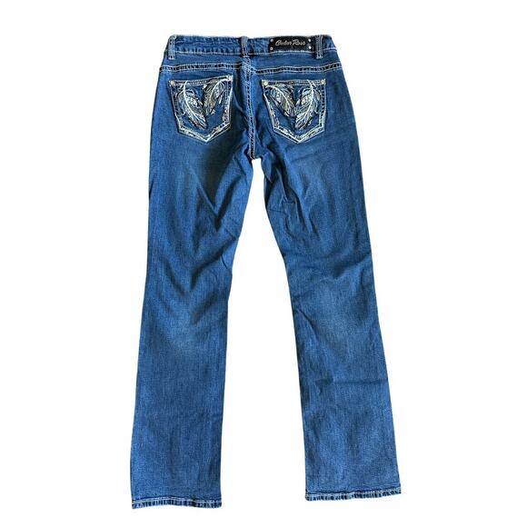 Women’s Cedar Rose Western Bling Medium Wash Denim Bootcut Jeans Size 30 - Picture 2 of 5